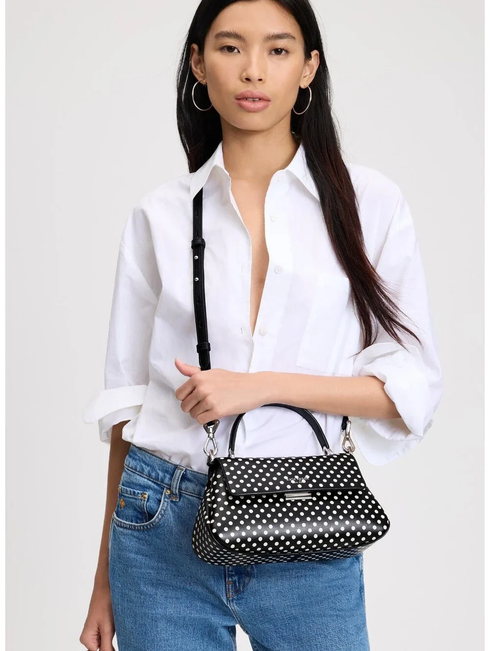 Kate Spade New York Grace Dot Fine Leather Top Handle Bag NWT Authentic